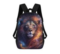 sinyumoney Cosmic Lion Majesty-1 17 Inch Kids Backpack Fashion Fun Backpack Book Bag for Boys And Teenager 3D Printed for Boys