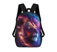 sinyumoney Cosmic Lion Portrait-11 School Bag Backpack Teen Schoolbag 3D Printing Adjustable Schoolbag Fashion Pocket Bag for Kids Boys Girls Students And Teenagers Fans 17inch