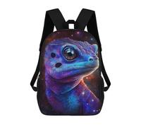 sinyumoney Cosmic Lizard Portrait Backpack School Bag High Secondary School Bags Casual Backpack - Perfect for Travel, Work And Daily Use 17inch