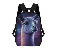 sinyumoney Cosmic Llama Art Print-3 3D Printed Children's School Backpack for Kids High Capacity Travel Rucksacks 17 Inch Book Bags Kids