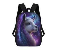 sinyumoney Cosmic Llama Portrait-21 School Bags Water Resistant Travel Backpack Computer Bag for Teenage Girls Boys Women Men 17inch