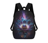 sinyumoney Cosmic Lotus Bloom-3 Rucksack Secondary Causal Travel High School Bags for Boys/Girls/Teenagers 17inch
