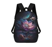 sinyumoney Cosmic Lotus Bloom-6 School Bags School Secondary High School College Backpack Travel for Boys/Girls/Teenagers 17inch