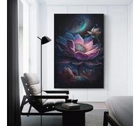 sinyumoney Cosmic Lotus Bloom-6 Wall Decorations for Bedrooms Cute Room Decor Ready to Hang Canvas Art 12x18inch(30x45cm)