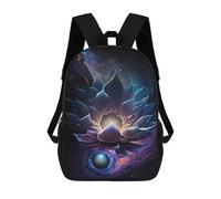 sinyumoney Cosmic Lotus Bloom-9 17 Inch Kids Backpack Fashion Fun Backpack Book Bag for Boys And Teenager 3D Printed for Boys