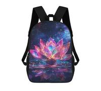 sinyumoney Cosmic Lotus Reflection Backpacks Kids 17inch School Backpack School Bag 3D Printed School Bag for Boys Elementary And Middle School Students