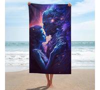 sinyumoney Cosmic Love Connection Towel 1pc Absorbent Quick Drying Beach Towel for Camping Vacation Gift 130cm*80cm