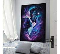 sinyumoney Cosmic Love Connection Wall Canvas Art for Bedroom For Teens Game Boys Room Wall Decor Modern Wall Art 12x18inch(30x45cm)