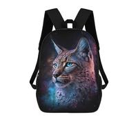 sinyumoney Cosmic Lynx Portrait-1 Backpack School Bag High Secondary School Bags Casual Backpack - Perfect for Travel, Work And Daily Use 17inch