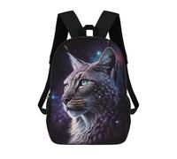 sinyumoney Cosmic Lynx Portrait-8 Children's 17 Inch School Backpack 3D Printed Anime Movies for Kids Travel Rucksacks Book Bags Kids School Bag