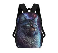 sinyumoney Cosmic Maine Coon Cat School Backpack Lightweight Airport College Students Back Pack for Boys/Girls/Teenagers 17inch