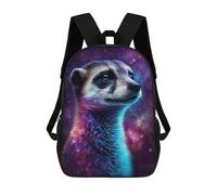 sinyumoney Cosmic Meerkat Art Print-2 Rucksack Computer Rucksack for School/Work/Travel for Camping Outdoor Adventures And Daily Travel 17inch
