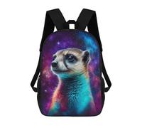 sinyumoney Cosmic Meerkat Portrait-1 School Backpack Fashion Stationery Backpack Waterproof Casual Daypacks for Men/Women 17inch