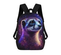sinyumoney Cosmic Meerkat Portrait-3 School Backpack Lightweight Airport College Students Back Pack for Boys/Girls/Teenagers 17inch