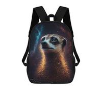 sinyumoney Cosmic Meerkat Portrait-4 Backpack School Water Resistant Travel Backpack Computer Bag - Perfect for Travel, Work And Daily Use 17inch
