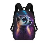 sinyumoney Cosmic Meerkat Portrait-6 Backpack School Large School Backpack for Boys for Teenage Girls Boys Women Men 17inch
