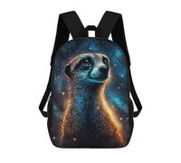 sinyumoney Cosmic Meerkat Portrait School Backpack Lightweight Schoolbag Dayback Bookbag College for Camping Outdoor Adventures And Daily Travel 17inch