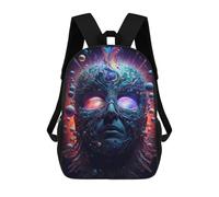 sinyumoney Cosmic Mind Abstract Artwork 3D Printed Children's School Backpack for Kids High Capacity Travel Rucksacks Book Bags Kids School Bag Back Pack 17inch