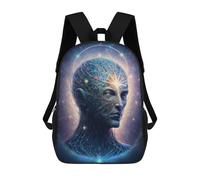 sinyumoney Cosmic Mind Portrait Kids Backpack, Backpack School Bag, Backpacks Kids School 3D Printed School Bags for Elementary And Middle School Students Teens Birthday Gift 17inch