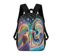 sinyumoney Cosmic Mirror Backpack Cartoon Plush Bag, 3D Backpack for Kids School Bag Birthday Gift Idea for Boys And Girls 17inch