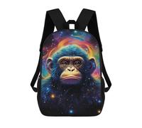 sinyumoney Cosmic Monkey Art Print School Backpack High Secondary School Bags Casual Backpack for Girl, Teen Girls 17inch