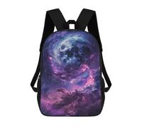 sinyumoney Cosmic Moonlit Sky Backpack School Bag Water Resistant School Bag Business Backpack for Boys/Girls/Teenagers 17inch