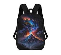 sinyumoney Cosmic Mountain Aurora 17 Inch Backpack School Bag Rucksack for Girls Boys Large Capacity Kids Back Pack Lightweight School Bags for Children Students