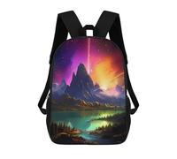 sinyumoney Cosmic Mountain Lake Children's Backpacks Kids Fun School Bag Boys Backpack Travel Bag Student Schoolbag Book Stationery Bag Chool Bags 17inch