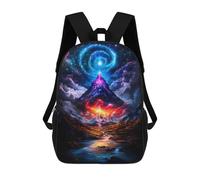 sinyumoney Cosmic Mountain Landscape Casual Daypack Backpacks School Bag for Girls Boys High College Teens Knapsack Men Women Travel Laptop Rucksack College Bookbag 17inch