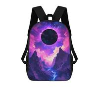 sinyumoney Cosmic Mountain Landscape Children's 17 Inch School Backpack 3D Printed Cool Knapsack for Kids Travel Rucksacks Book Bags Kids School Bag