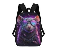sinyumoney Cosmic Mouse Glasses Art 3D Printed Children's School Backpack for Kids High Capacity Travel Rucksacks 17 Inch Book Bags Kids