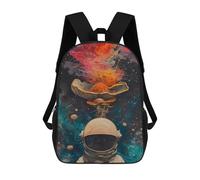 sinyumoney Cosmic Mushroom Astronaut School Backpack Secondary Causal Travel High School Bags for Camping Outdoor Adventures And Daily Travel 17inch