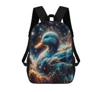 sinyumoney Cosmic Nebula Duck Backpack School Rucksack Casual Daypacks School Work Travel Bag for Boys/Girls/Teenagers 17inch