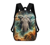 sinyumoney Cosmic Nebula Elephant Children's School Backpack Fashion Casual 17inch 3D Printed School Bags Boy School Backpack Large Backpack