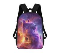sinyumoney Cosmic Nebulae Kitten Children's Backpacks School Backpack 3D Printed for Kids Travel Rucksacks Book Bags Kids 17inch School Bag
