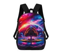 sinyumoney Cosmic Neon Landscape School Backpack Daypacks Business Backpack Water Resistant Bookbag for Men/Women 17inch