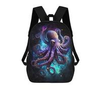 sinyumoney Cosmic Octopus Art Print-4 Backpack School Bag School Secondary High School College Backpack Travel for Girls Boys Teenage 17inch