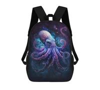 sinyumoney Cosmic Octopus Art Print-5 3D Printed Children's School Backpack for Kids Travel Rucksacks Book Bags Kids School Bag 17inch