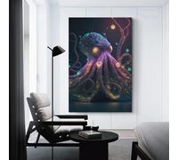sinyumoney Cosmic Octopus Art Work for Home Walls for Rustic Bath Decor Canvas Art 16x24inch(40x60cm)
