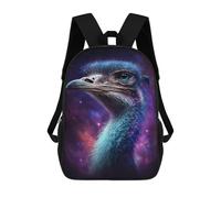 sinyumoney Cosmic Ostrich Portrait Backpack School Bag Business Durable Laptop Bag for Campus Outdoor Travel Sports 17inch
