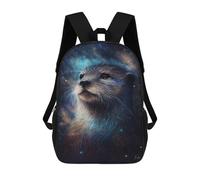 sinyumoney Cosmic Otter Portrait-3 Kids School Backpack 17 Inch School Bag 3D Printed School Bag for Boys Elementary And Middle School Students