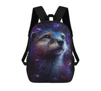 sinyumoney Cosmic Otter Portrait-5 17 Inch Backpacks Kids Schoolbag,3D Printed Elementary And Middle School Students Backpacks for Boys Girls