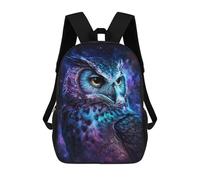 sinyumoney Cosmic Owl Art Print-10 3D Printed Children's School Backpack for Kids High Capacity Travel Rucksacks 17 Inch Book Bags Kids