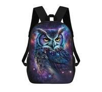 sinyumoney Cosmic Owl Art Print-12 Backpack School Water Resistant Travel Backpack Computer Bag - Perfect for Travel, Work And Daily Use 17inch