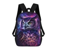 sinyumoney Cosmic Owl Art Print-8 Backpack School Bag High Secondary School Bags Casual Backpack - Perfect for Travel, Work And Daily Use 17inch
