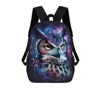 sinyumoney Cosmic Owl Art Print Backpack School Bag High Secondary School Bags Casual Backpack for Teenage Girls Boys Women Men 17inch