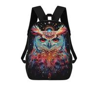 sinyumoney Cosmic Owl Art Print Children's Backpacks 17inch School Backpack 3D Printed Bag Bookbag for Kids Travel Rucksacks Boy Girl Book Bags Kids School Bag