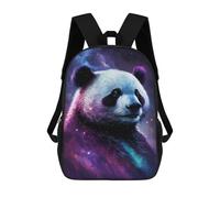 sinyumoney Cosmic Panda Art Print-7 Children's Backpack, 17 Inch 3D Printed School Backpack, Backpack Cartoon Adjustable School Bag for Primary School