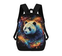 sinyumoney Cosmic Panda Artwork Rucksack Lightweight Casual Daypack School Backpacks for School/Work/Travel 17inch