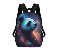 sinyumoney Cosmic Panda Portrait-4 17 Inch School Bag Backpack Teen Schoolbag 3D Printing Adjustable Schoolbag Fashion Pocket Bag for Kids Boys Girls Students